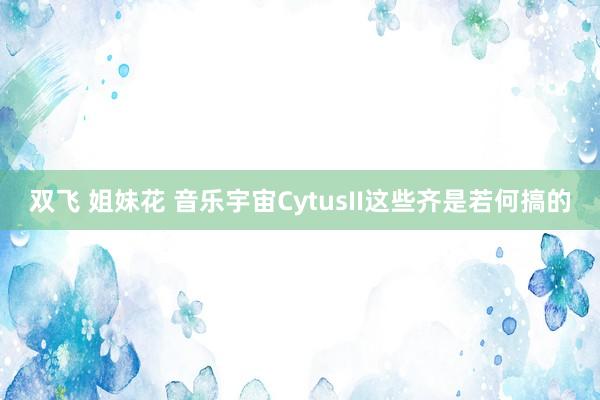 双飞 姐妹花 音乐宇宙CytusII这些齐是若何搞的