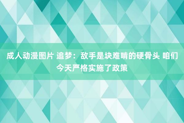 成人动漫图片 追梦：敌手是块难啃的硬骨头 咱们今天严格实施了政策